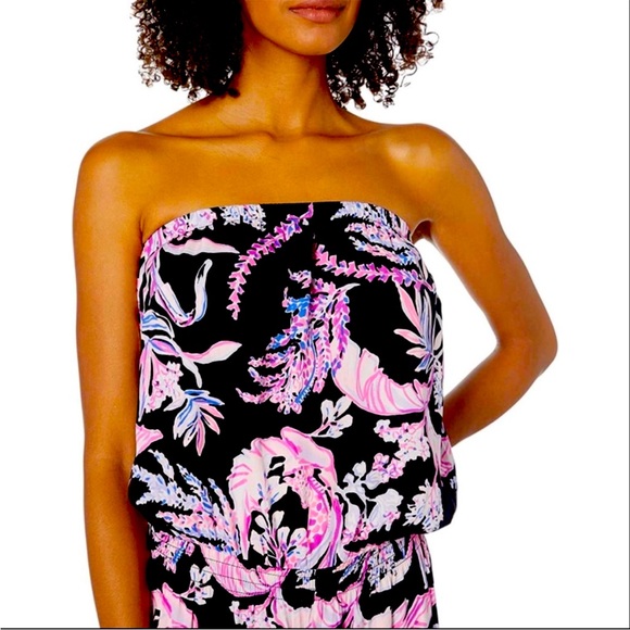 Lilly Pulitzer Onyx Wild Romper Size M - Picture 1 of 13